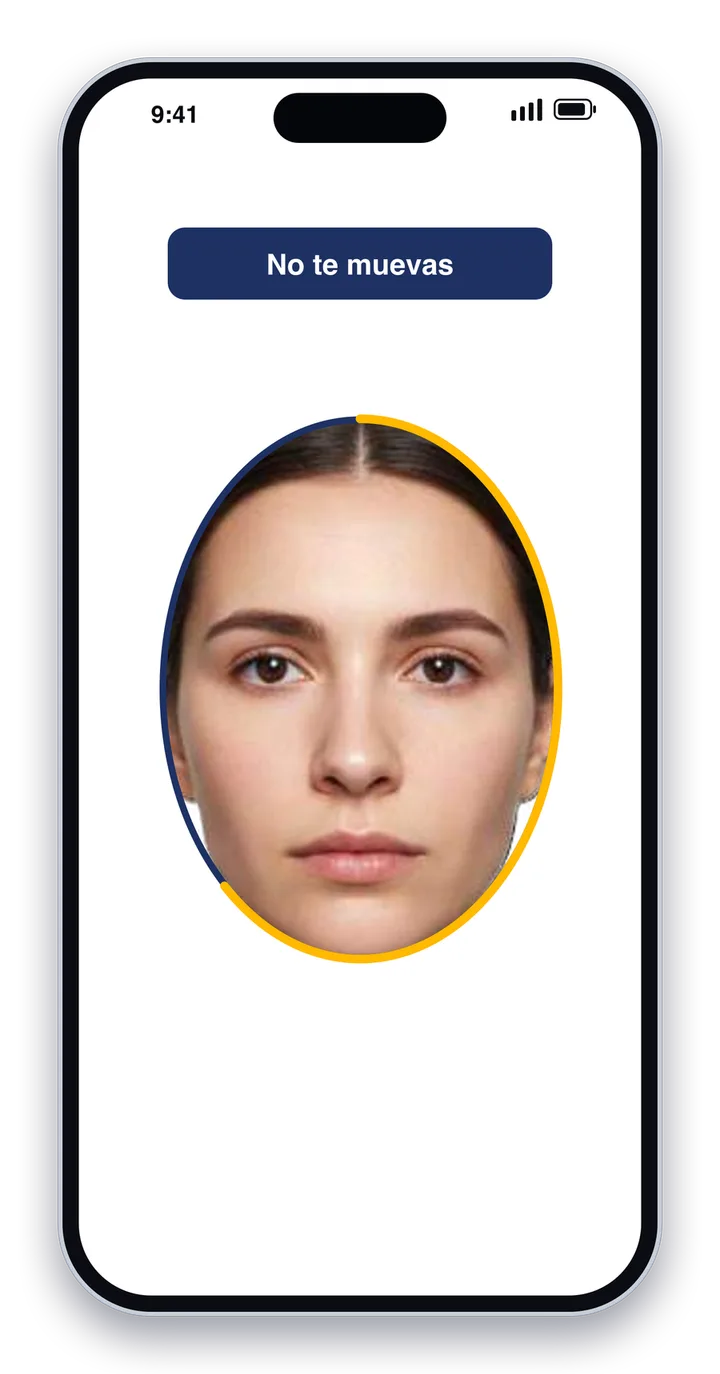 Captura del rostro con el óvalo guía del SDK de UNICUS